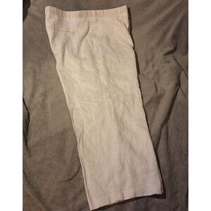 STEVE HARVEY 100% Linen Pants Mens 52/34 (50/30 Actual) White Pleated